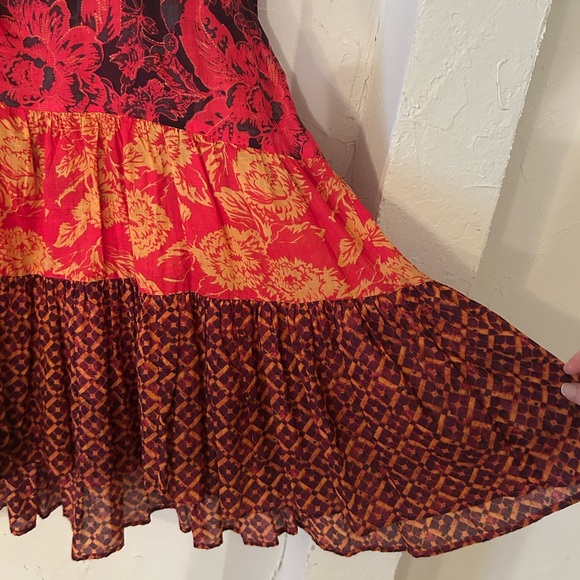 Free People Women’s Size Small? Gotta Have You Red Breezy Western Boho Tunic Top - Picture 10 of 10